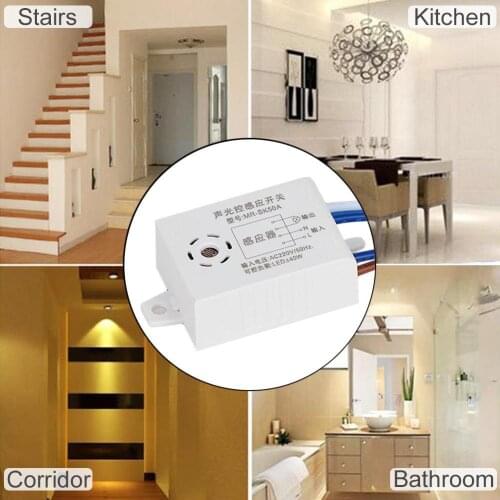 Smart Auto ON/OFF Voice Sound and Light Control Sensor Detector LED Lamp Switch Controller Indoor Lamp Home Replacements Part