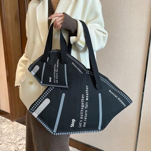 Large Capacity Handbags Casual Women Canvas Tote Bag Creative Shoulder Bags Female Fashion Trendy Ladies Shopper Bags