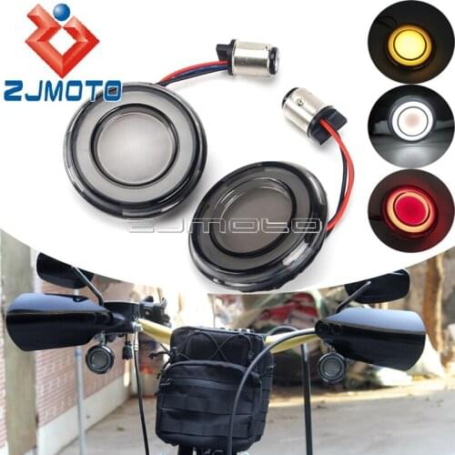 Motorcycle Rear 12V LED Turn Signal Conversions Bullet Style Smoke Lens 1157 Lighting For Harley Dyna Touring Street Glide