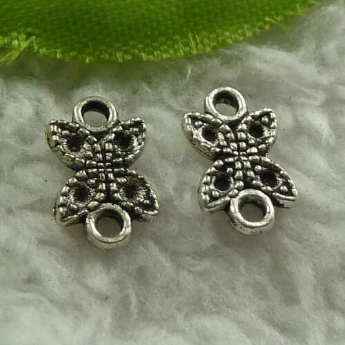 800 pieces antique silver flower connectors 12x11mm #3929