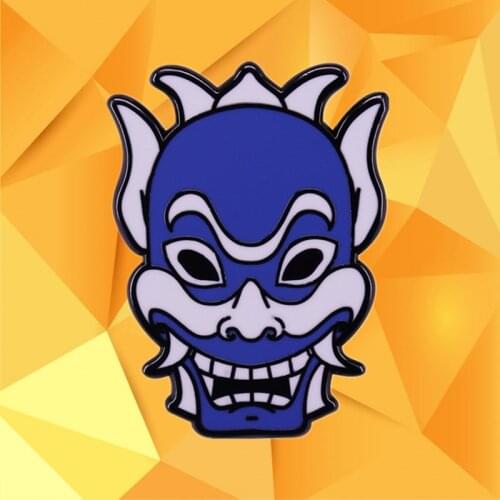 Avatar Aang Zuko Masks The Last Airbender Enamel Pin Kawaii eyed version of the masked character brooch
