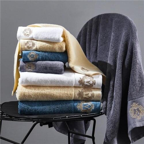 Cotton Solid White Blue Beige Purple 35x75cm+70x140cm Women Bathroom Super Absorbent Washcloths Bath Towel