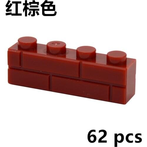 62PCS DIY Building Blocks Thick wall Figures Bricks 1x4 Dots Educational Creative Size Compatible With 15533 Toys for Children