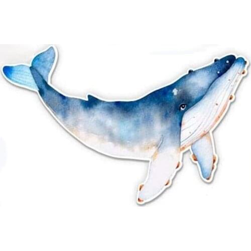 LLY-0678 Popular Car Stickers Whale Watercolor Beautiful Decal PVC Auto Laptop I-Pad Waterproof Exquisite Self-adhesive Decals