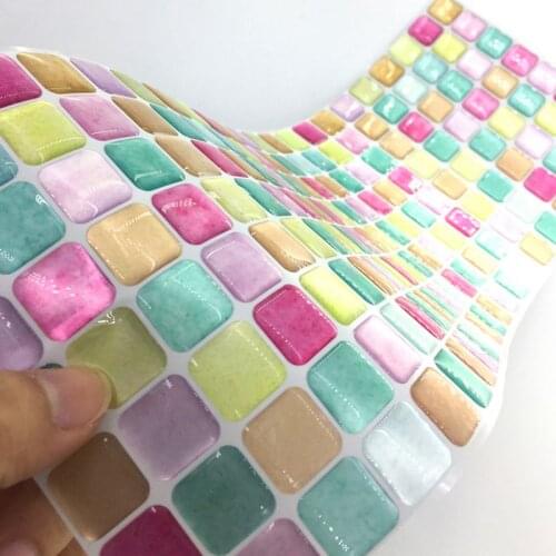 Mosaic Wall Tile Peel and Stick Self adhesive Backsplash 3D Waterproof Oil-proof Kitchen Bathroom Home Decor Wall Sticker Vinyl