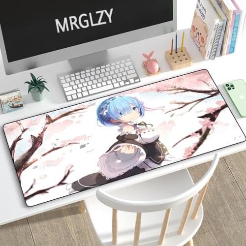 MRGLZY Anime Cute Girl Rem Mouse Pad Drop Shipping Gamer Large DeskMat Placemat Computer Gaming Peripheral Accessories MousePad