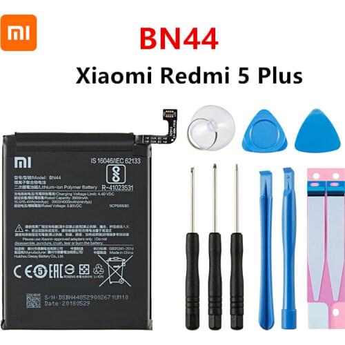 Xiao mi 100% Orginal BN44 4000mAh Battery For Xiaomi Hongmi Redmi 5 Plus BN44 High Quality Phone Replacement Batteries +Tools