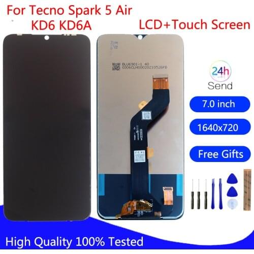 Original For Tecno Spark 5 Air Display KD6 KD6A LCD Touch Screen Digitizer Assembly For Tecno Spark5 Air LCD Display Parts