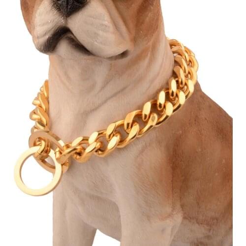 Tiasri 12/16mm Dog Chain High Quality Stainless Steel Pet Collar Training Rope Adjustable Size Safety Link Pet Accessories