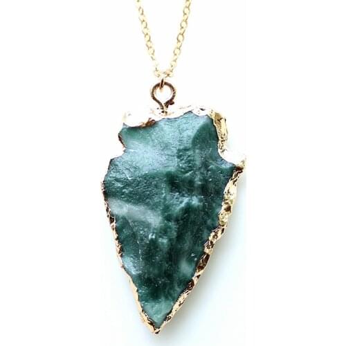 Green natural stone Druzy Pendan necklace europe stone necklace for women jewelry