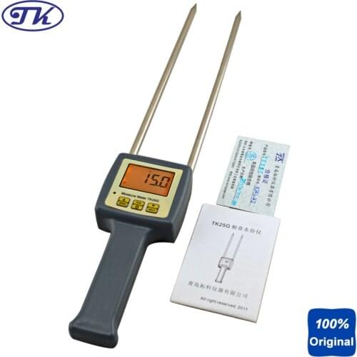 Portable Moisture Tester Packed Grains Barley Corn Hay Oats Rapeseed Rough Rice Sorghum Soybeans Wheat Food Moisture Meter TK25G