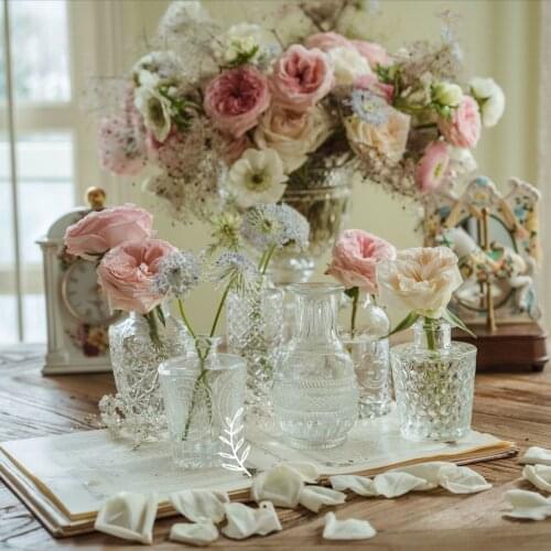 Simple Transparent Glass Small Vase Nordic Decoration Living Room Flower Home Vases Aromatherapy Bottle