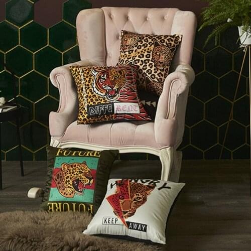 Luxury Fashion Leopard Printing Cushions Cover Colorful Decorative Pillows for Couch Sofa Home Decor Throw Pillows funda cojin