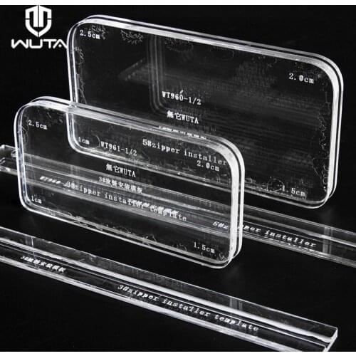 WUTA 1PCS Acrylic Template 3#/5# Zipper Installer Wallets Bags Zipper Installation Fix Tool DIY Handmade Leather Craft Tools