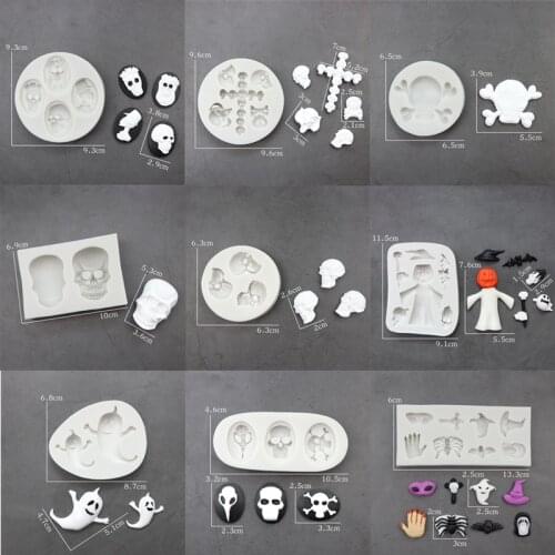 Halloween Skull Silicone Mold Fondant Mould Cake Decorating Tools Chocolate Gumpaste Molds, Sugarcraft, Kitchen Gadget