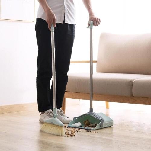 Foldable Windproof Household Broom Dustpan Set Plastic Anti-winding Soft Bristle Floor Sweep Non-Slip Handle Cleaning Brush Tool