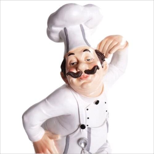 Creative Resin Crafts Chef Statue Character Ornaments Fashion Home Decoration Bar Western Restaurant Cafe Cake Shop Decor