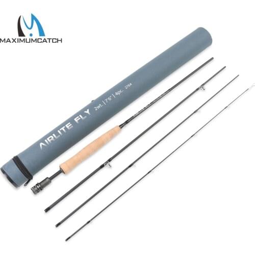 Maximumcatch Super Light 2WT Airlite 7'6'' Fly Fishing Rod Graphite Carbon Fiber Fly Rod with Cordura Tube