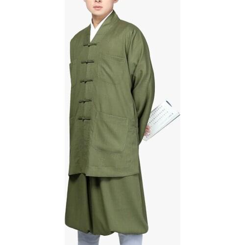 Unisex 7color high quality ice silk shaolin monk kung fu suits Sangha meditation uniforms zen lay clothing buddha outfit