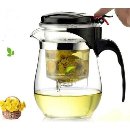 High quality Heat Resistant Glass Teapot Chinese kung fu Tea Set Puer Kettle Coffee Glass Maker Convenient Office Tea Pot