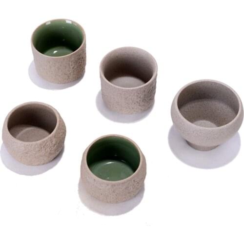 Japanese Coarse Pottery Teacup Ceramic Office Master Cup For Puer Teacup Porcelain Kung Fu Tea Set