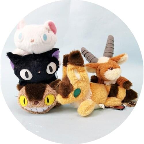 Japan Anime Cartoon classic role Totoro Squirrel Elk Plush Toy Kawaii Soft Stuffed Black Cat Doll Kids Gift 17cm