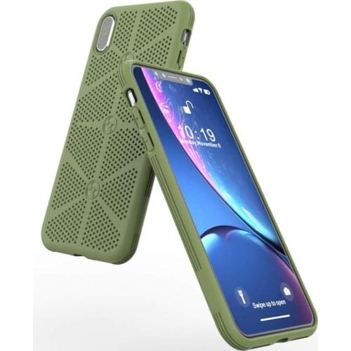 TPU Phone Protective Cover For iPhone 7 8 Plus XR Xs max Case Breathable Hole Pattern with Heat Dissipation