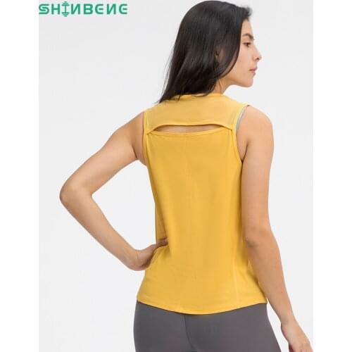 SHINBENE BACK OPEN Lightweight Sport Workout Gym Vest Tops Women Anti-sweat Soft Athletic Training Tank Tops Sleeveless Shirts
