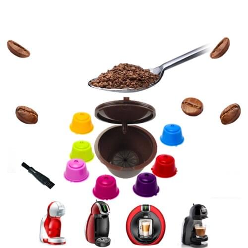 1Pcs Reusable Coffee Capsule Filter Cup for Refillable Caps Spoon Brush Filter Baskets Soft Taste Sweet