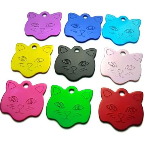 10pcs Cat Pet Id Tag necklace pendant Cat Aluminum Military Army ID Name Blank engraved pet id name collar