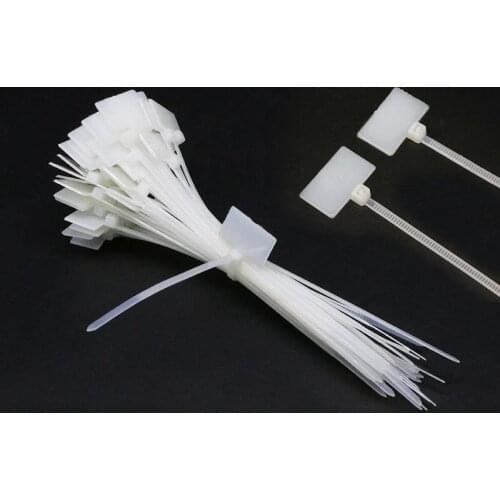 100Pcs Zip Ties Write Wire Power Cable Label Mark Tag Nylon Self-Locking Tie Network Cable Marker Cord Wire Strap Zip