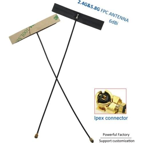 6dBi High Gain 5g Flexible Antenna Dual Band Internal Aerial 2.4g&5.8g FPC Antenna with MMCX IPEX 10PCS / batch