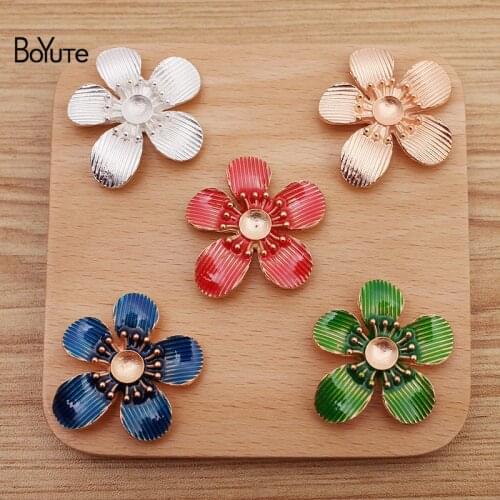 BoYuTe (20 Pieces/Lot) 33MM Metal Alloy Flower Materials Factory Supply Handmade DIY Jewelry Accessories