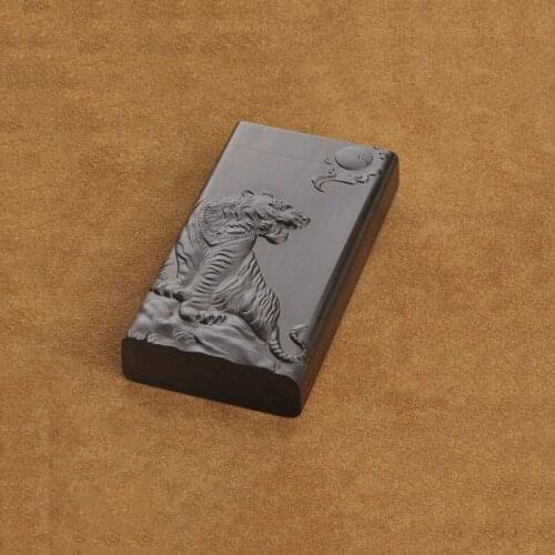 Ebony Purple Sandalwood Cigarette Case Fine Smoke 97mm Long Flip Cover 11 Sticks Solid Wood Storage Box Mens Boyfriend Gifts