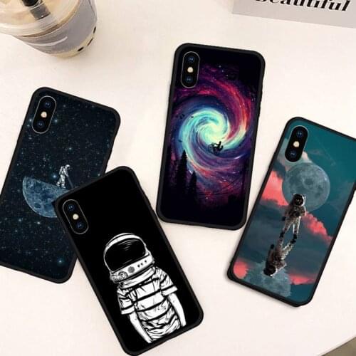 Space Moon Astronaut Starry sky Phone Case for iPhone 11 12 pro XS MAX 8 7 6 6S Plus X 5S SE 2020 XR