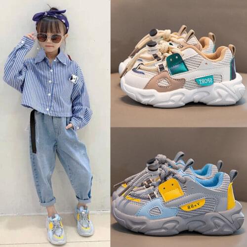 Children Shoes Boys Sports Shoes Breathable Mesh Shoes Girls Soft-soled Running Shoes Unisex Sneakers Spring & Autumn Kids Shoes