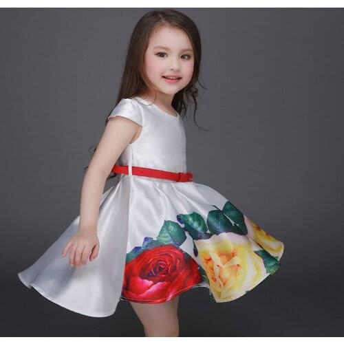 Children Girls Dresses with Sashes Kids Girls Clothing Princess Dress for Girl