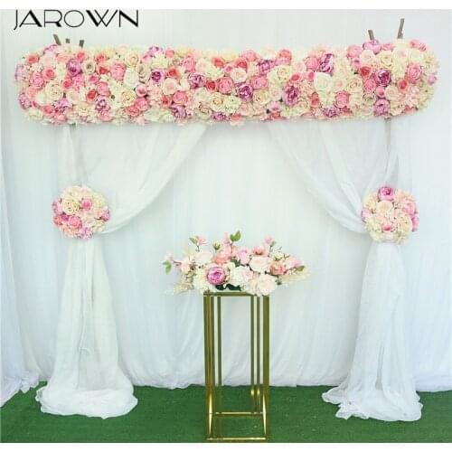 JAROWN Customize Rose Pink Flower Row Wedding Arch Decoration Floral Table Flower Decoration Outdoor Party Artificial Flowers