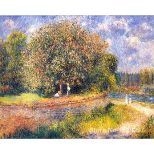 Paintings on canvas Tree Blooming by Pierre Auguste Renoir Reproduction High Quality Hand-painted