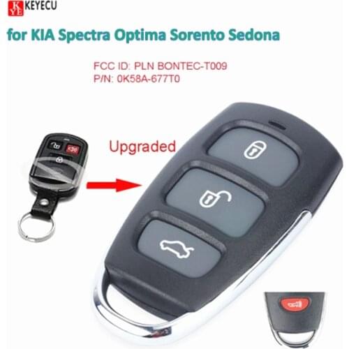 Keyecu Smart DIY Upgraded Remote Car Key Control Fob for KIA Spectra Optima Sorento Sedona FCC:PLN BONTEC-T009, P/N: 0K58A-677T0