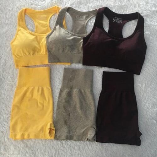 Summer Women Vital Seamless Yoga Sports Suits High Waist Fitness Shorts Gym Set Sport Bra Running Sportswear Workout Clothes