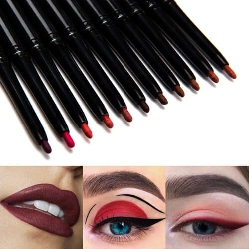 12 Colors Available Matte Rotating Lip Liner Private Label Waterproof Multi-function Exquisite Makeup Fine Lipstick Pencil