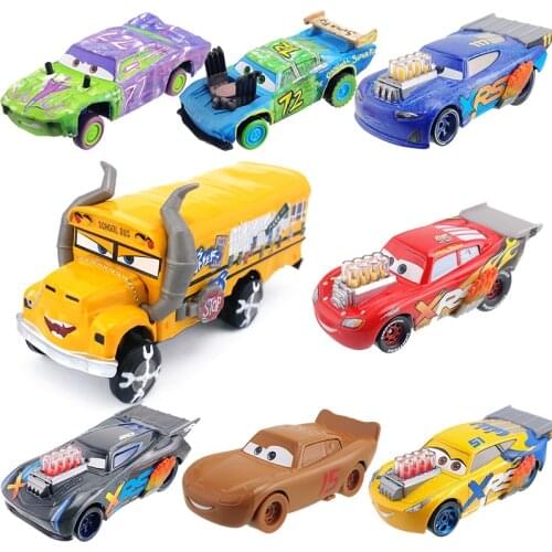 Disney Pixar Cars 2 3 Lightning McQueen Jackson Storm 1:55 Metal Vehical Model Car Toys for Children