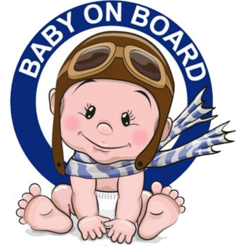 Cute Baby In The Car Sticker Aviator Accessory Decorative Vinyl Decal Personality Accessories Car Styling exterior accessories