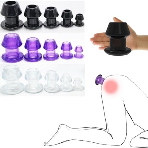 5 Size Soft Anal Plug Male And Female Vaginal Anus Hollow Dilator SM Stimulating Orgasm For Adult Sex Toy