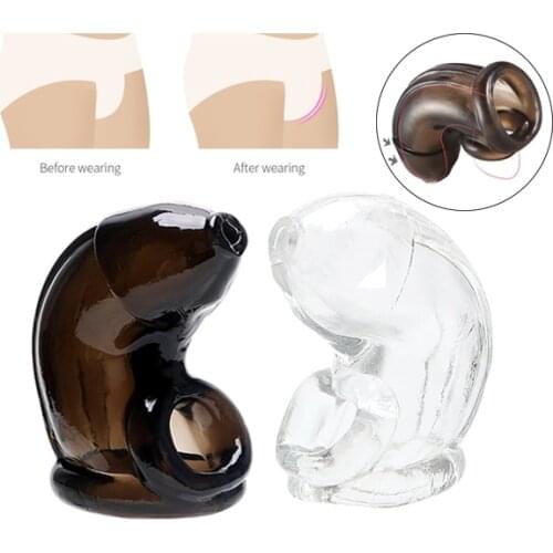 Soft Silicone Rooster Cage Prevents Erectile Male Chastity Lock Reusable Condom Penis Enlargement Delayed Scrotal Restraint Ring
