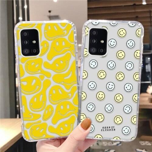 Soft Case For Samsung M31 A51 A71 A11 A40 A22 A21 A41 A82 A01 A02 A42 M42 M11 M21S M30S A10S A20S A70 S21 FE Smiley Airbag Cover