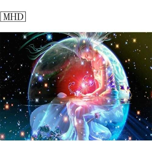 Handmade 5D Diamond Painting Kit Girl Crystal Icon Home Decor Square Full 3D Diamond Mosaic Embroidery Gift