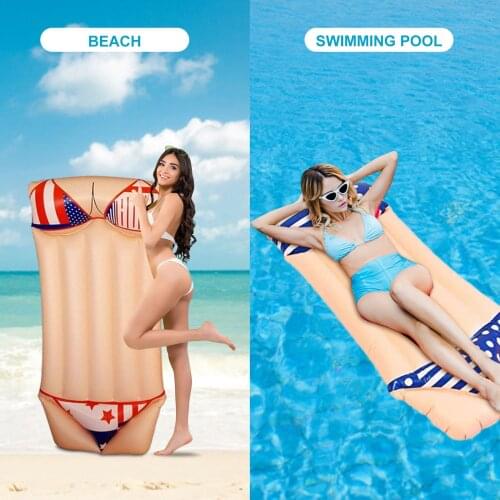 Inflatable Pool Floats for Summer PVC Water Hammock Swimming Pool Air Mattresses Adults Funny Water Bed Lounger Floaties Rafts