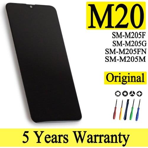 100% New M205F M205FN SM-M205G/M/N Original LCD For Samsung Galaxy M20 Display With Touch Screen Digitizer Assembly Lcd Display